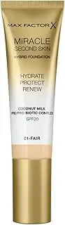 Max Factor Miracle Second Skin Foundation SPF 20-01 Fair For Women 1.01 oz Foundation