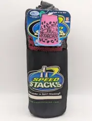 NEW SPEED STACKS Wild Cup's Pink Red Black Leopard cups w/ Mesh storage bag