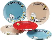 Yamaka Shoten SN450-57 Peanuts Snoopy Dinnerware Set, Plate, 5.1 inches (13 cm), Set of 5, Gift, Microwave Safe, Dishwasher Safe, Made in Japan