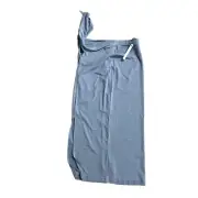 Asos Skirt Women's 2 Blue Slate Slit Solid Tie Pull On NWT