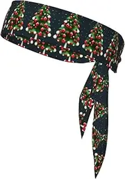 Christmas Tree Sports Strap Double-Sided Headscarf Men's Bow Tie Sports Headscarf Running Yoga Exercise Headband
