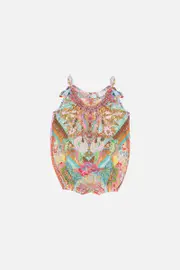 BABIES TIE SHOULDER ROMPER AN ITALIAN WELCOME