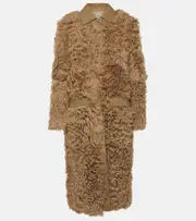[Toteme] Toteme Leather-trimmed shearling coat AU 10 beige