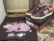 New Balance Numeric #480 x 303 Boards x Jeremy Fish Brown/Pink Men's Size 9 NEW