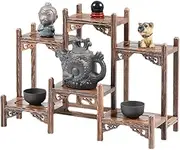 Chicken Wing Wood Antique Shelf Solid Wood Chinese Style Small Duobao Pavilion Purple Sand teapot Tea Set Shelf Storage Rack Display Rack