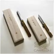 HIGONOKAMI Folding Knife Tokusen Tasoukou Aogami Tanzou Wooden Box Blue Paper