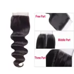 HUMAN HAIR BODY WAVE CLOSURE NATURAL COLOR NO SHEDDING