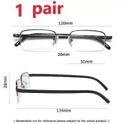 1 PK Half Frame Rectangular Mens Reading Glasses Light Weight Readers Eyeglasses