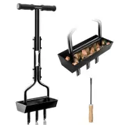 Lawn Aerator Garden Tool with Soil Core Tray, 38” Manual Grass Plug Aerators ...