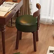 360° Rotatable Makeup Chair, Retro Solid Wood Makeup Chair, Dressing Table Stool for Entryway, Bedroom, Patio, Living Room Wood Dining Chairs