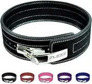 Flexz Fitness Lever Weight Lifting Leather Belt - 10mm Powerlifting Gym Belts for Men & Women - Lower Back Support for Weightlifting Deadlifts Squats