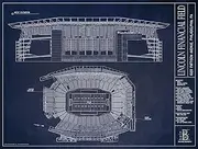 Lincoln Financial Field Blueprint Style Art Print