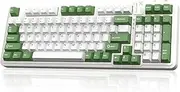 AUSDOM 98Pro Silent Wireless Mechanical Keyboard,Tri-Mode Bluetooth/2.4GHz/Type-C Hot Swappable Custom Keyboard with Backlit,Gasket Structure,Pre-lubed Tactile Switches (White Green)