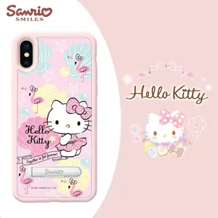 三麗鷗 Kitty iPhone XS Max 6.5吋減震立架手機殼-熱帶凱蒂