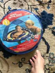 SwimWays Baby Spring Float Sun Canopy BLUE * Swim Step 1 for 9-24 Months NIB