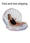 Poolcandy Inflatable Pool Float Giant Oyster Shell Lounge &Glitter Beach Ball
