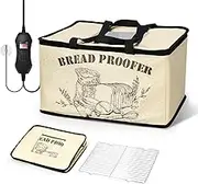 Bread Proofing Box, Foldable Dough Proofer with Shelf, Adjustable Temp (50–113℉) & 1–12H Timer, Sourdough Starter Warmer for Home Bread & Pizza Baking