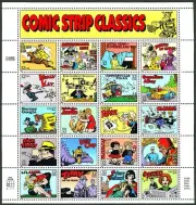 Stamps: Krazy Kat, Rube Goldberg Inventions, Toonerville Folks, Gasoline Alley +