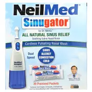 NeilMed, Sinugator®, Cordless Pulsating Nasal Wash, 3 Piece Set