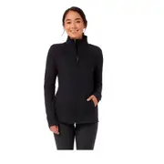 32 DEGREES Women's Zip Up Mixed Media Activewear Jacket - Black