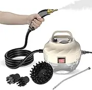 Steam Cleaner, 1500W Handheld High Pressure Steam Cleaning Machine with 6 Adjustable Speeds, 3 Brush Heads, Pressurized Steam Cleaner with 1L Water Tank & Anti-dry Burn Function for Kitchen/Bath(White