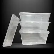 100 Sets Takeaway Container, BPA Free, polypropylene 500ml/650ml/750ml/1000ml, Food Packaging, Restaurant, Meal Prep and storage, Plastic takeaway box, Bento lunch box and Microwave safe (1000ml)