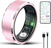 Twievo Smart Ring for Men/Women, Smart Rings with Calories/Heart Rate/Blood Oxygen/Sleep Monitoring,No Subscription Fee,5ATM Waterproof (Pink, 10#)