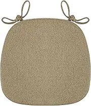 BLISENCHY 1 Pack Memory Foam Chair Cushion with Ties - Non-Slip Dining Chair Pad, Comfortable Kitchen and Dining Room Seat Cushion with Machine Washable Cover (Nature Linen)