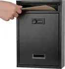 Locking Wall Mount Mailbox, Mail Boxes with Combination Lock for Outside, Securi
