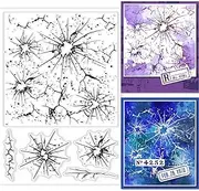 GLOBLELAND Broken Glass Background Clear Stamps for DIY Scrapbooking Irregular Background Silicone Clear Stamp Seals Transparent Stamps for Cards Making Photo Album Journal Home Decoration