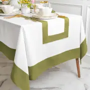 Solino Home Rectangle Holiday Linen Tablecloth for Spring and Summer, Contempo