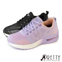 在飛比找PChome24h購物優惠-【Pretty】女鞋 休閒鞋 運動鞋 氣墊鞋 綁帶 彈力 輕
