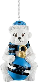 FOCO Carolina Panthers Polar Bear Holiday Ornament