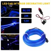 2M Auto Car Interior Atmosphere Wire Light Strip LED Decor Accessories Lamp Blue (for: Honda Civic)