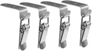 90 Degrees Duck-Mouth Buckle Hook Lock Stainless Steel Spring Loaded Draw Toggle Latch Clamp Silver Hasp Latch Catch A