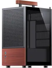 T6 Black ITX PC Case, Mini Tower Aluminum Computer Case, with Multifunctional Ha