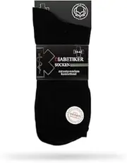 FEINSCHÖN 3 Pairs of Diabetic Socks for Men and Women without Rubber with Pique Waistband, Diabetic Socks with 97% Cotton, black, 3-6.5 US