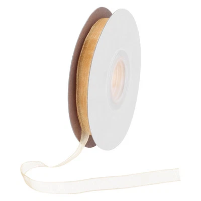 25 Yards 1/4 Inch khaki Chiffon Ribbon Sheer Organza Ribbon