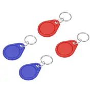 4Pcs RFID Key Fobs UID 13.56MHz Rewritable Proximity IC Smart Token Tag Red/Blue