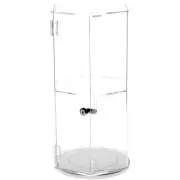 Plymor Acrylic Hexagonal Locking Case Rotating Base 1 Shelf 18.75"Hx9.5"Wx8.25"D