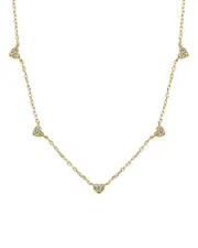 By Adina Eden Pave Five Heart Charm Necklace, 15-17