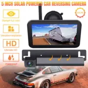 Wireless 5"LCD Monitor 1080P Solar Backup Reverse Camera Trailer Caravan Parking