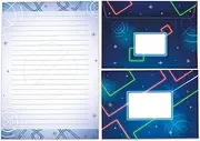 Stationery Set Letter Pad Book with Envelope for Boys Girls Kids Geometric Neon Patterns (1 Pad A5 with 25 Sheets + 15 Envelopes)