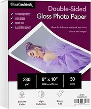 8" x 10" Photo Paper for Inkjet & Laser Printers - Extra Thick, High Gloss for Full Color Printing - Premium White Glossy, Instant Dry Paper for Everyday Pictures, Albums - 50 Sheets per Pack
