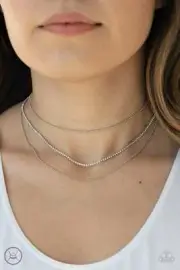 Battle of the GLITZ - White - Paparazzi Necklace & Earrings