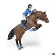 NEW PAPO 51560 Papo Jumping Horse with Riding Girl - Horse Rider Figurine Set