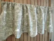 Valance Custom Made Curtain Lined and Scalloped Farmhouse - Cake Pie Gray Taupe