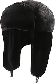 [FSSTUD] Faux Fur Warm Trapper Cap Unisex Adult Trapper Hat Thick Russian Style Hat Wind Proof Ear Flaps Hat Fluffy Winter Hunting Hat
