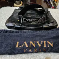 在飛比找PopChill優惠-[二手] LANVIN 義大利浪凡 黑側背包 斜背包 肩背包