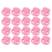 40Pcs 5mm Plastic Cord Locks Double Hole Spring Toggle Stopper, Pink